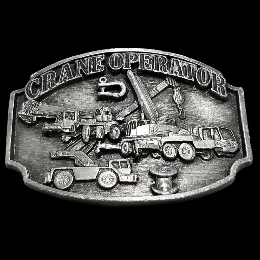 Crane Operator Belt Buckle Construction Heavy Equipment Trade Specialties Pewter